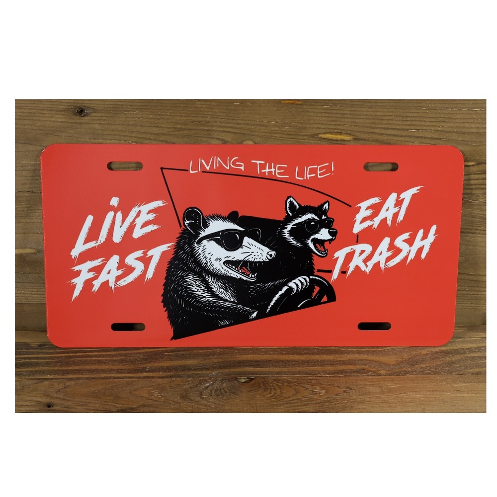 Funny Raccoon Opossum License Plate Auto Tag 6" x 12"